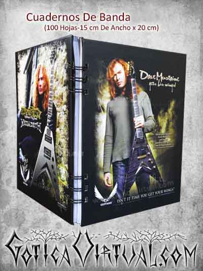 cuaderno megadeth rockero metalero argollado ventas online envios a todo el pais cali medellin cucuta narino mocoa sucre